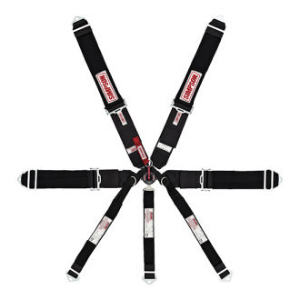 Simpson® - Black 7-Point Drag Racing Camlock Pull Up, Bolt In Individual Shoulder Harness