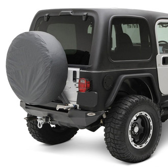 Smittybilt® - XRC Full Width Textured Black Rear HD Bumper with Hitch