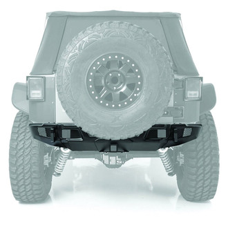 Smittybilt® - Stryker Mid Width Black Powder Coated Rear Modular Bumper with Hitch