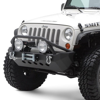 Smittybilt® - XRC Mid Width Matte Black Front Winch HD Bumper with Pre-Runner Guard