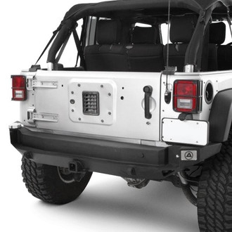 Smittybilt® - XRC Atlas Full Width Black Powder Coated Rear HD Bumper with Hitch and Tire Carrier