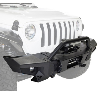 Smittybilt® - XRC Atlas Full Width Black Powder Coated Front Winch HD Bumper with Hoop
