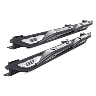 Smittybilt® - Apollo Black Rock Sliders with Chrome Step Boards