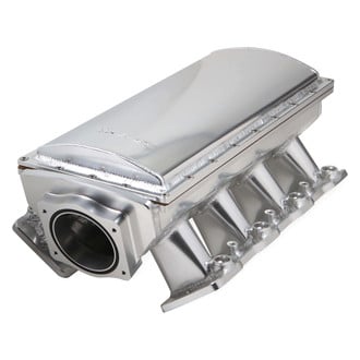 Sniper® - Race Series Hi-Rise Silver Anodized EFI Fabricated Intake Manifold with Removable Top & Fuel Rail Kit