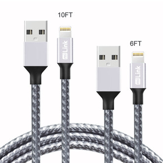 Sondpex® - 2-Pack 8-pin to USB-A Changing and Syncing Cable