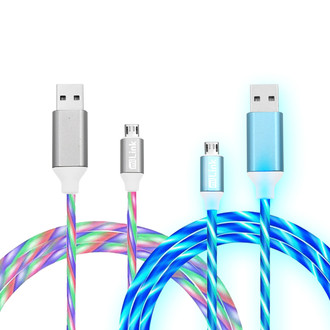 Sondpex® - 2-Pack 6' Lighted Micro USB Charging Cable