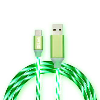 Sondpex® - 1-Pack 2M/6.6FT Glowing Light Streamer Type-C to USB-A Charging & Data Cable