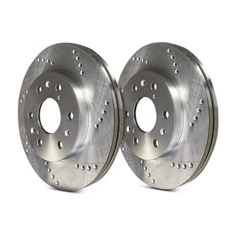 SP Performance® - Cross Drilled 1-Piece Front Brake Rotors
