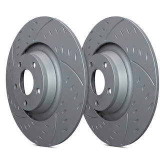 SP Performance® - Diamond Slot™ Dimpled and Slotted 1-Piece Rear Brake Rotors
