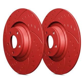SP Performance® - Diamond Slot™ Dimpled and Slotted 1-Piece Front Brake Rotors