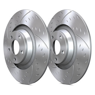 SP Performance® - Diamond Slot™ Dimpled and Slotted 1-Piece Rear Brake Rotors