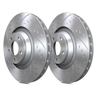 SP Performance® - Diamond Slot™ Dimpled and Slotted 1-Piece Rear Brake Rotors