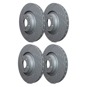 SP Performance® - Diamond Slot™ Dimpled and Slotted 1-Piece Brake Rotors