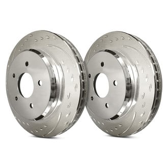 SP Performance® - Diamond Slot™ Dimpled and Slotted 1-Piece Front Brake Rotors