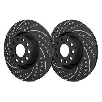 SP Performance® - Double Drilled and Slotted 1-Piece Rear Brake Rotors