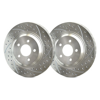 SP Performance® - Double Drilled and Slotted 1-Piece Rear Brake Rotors