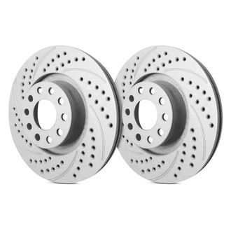 SP Performance® - Double Drilled and Slotted 1-Piece Front Brake Rotors