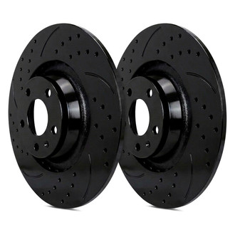 SP Performance® - Double Double Drilled & Slotted 1-Piece Rear Brake Rotors