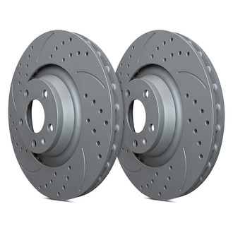 SP Performance® - Double Double Drilled & Slotted 1-Piece Brake Rotors