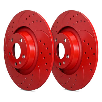 SP Performance® - Double Double Drilled & Slotted 1-Piece Rear Brake Rotors