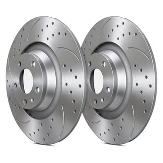 SP Performance® - Double Double Drilled & Slotted 1-Piece Rear Brake Rotors