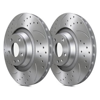 SP Performance® - Double Double Drilled & Slotted 1-Piece Brake Rotors