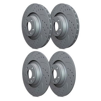 SP Performance® - Double Double Drilled & Slotted 1-Piece Brake Rotors