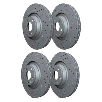 SP Performance® - Double Double Drilled & Slotted 1-Piece Brake Rotors