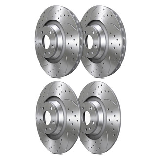 SP Performance® - Double Double Drilled & Slotted 1-Piece Brake Rotors