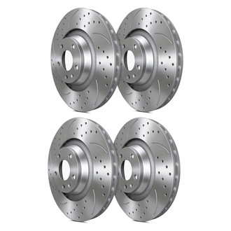 SP Performance® - Double Double Drilled & Slotted 1-Piece Brake Rotors