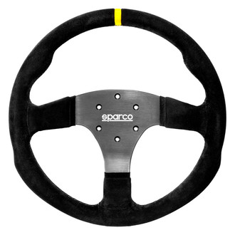 Sparco® - 3-Spoke R330 Steering Wheel with Yellow Leather Center Stripe