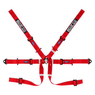 Sparco® - 6-Point Formula Rollcage/Bolt-On FIA Harness Set, Red