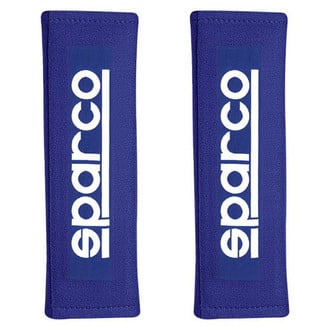 Sparco® - 3" Not Fireproof Harness Pads, Velour, Blue, Set of 2