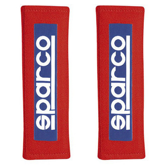 Sparco® - 3" Not Fireproof Harness Pads, Velour, Red, Set of 2