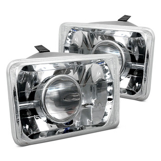 Spec-D® - 4x6" Rectangular Chrome Projector Headlights (H4651, 165mm)