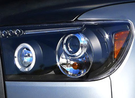 Black/Chrome Halo Projector Headlight with LEDs