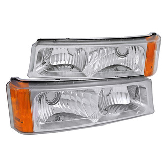 Spec-D® - Chrome Amber/Clear Crystal Turn Signal/Parking Lights