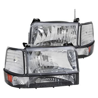 Spec-D® - Driver and Passenger Side Chrome Euro Headlights with Turn Signal/Corner and Parking Lights