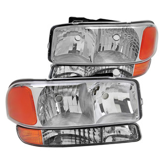 Spec-D® - Driver and Passenger Side Chrome Euro Headlights with Turn Signal/Parking Lights