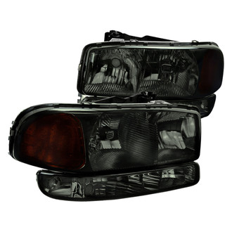 Spec-D® - Driver and Passenger Side Chrome/Smoke Euro Headlights with Turn Signal/Parking Lights