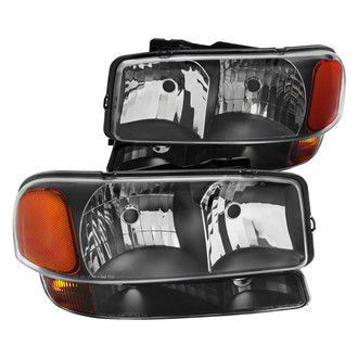Spec-D® - Driver and Passenger Side Matte Black Euro Headlights with Turn Signal/Parking Lights