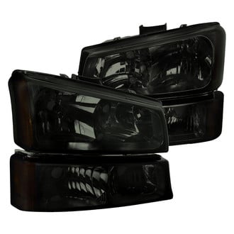 Spec-D® - Driver and Passenger Side Chrome/Smoke Euro Headlights with Turn Signal/Parking Lights