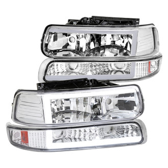 Spec-D® - Driver and Passenger Side Chrome LED DRL Bar Headlights with Turn Signal/Parking Lights