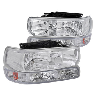 Spec-D® - Driver and Passenger Side Chrome Euro Headlights with Turn Signal/Parking Lights