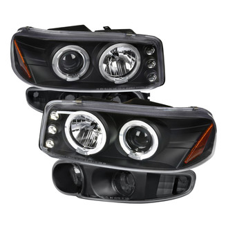 Spec-D® - Driver and Passenger Side Gloss Black Halo Projector Headlights