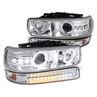 Spec-D® - Driver and Passenger Side Chrome Dual Halo Projector Headlights with Sequential LED Turn Signal
