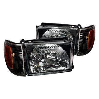 Spec-D® - Driver and Passenger Side Black Euro Headlights with Corner Lights