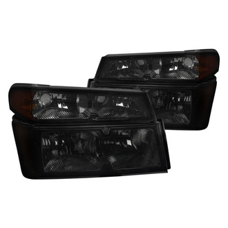 Spec-D® - Driver and Passenger Side Chrome/Smoke Euro Headlights with Corner Lights