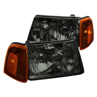 Spec-D® - Driver and Passenger Side Chrome/Smoke Euro Headlights with Corner Lights