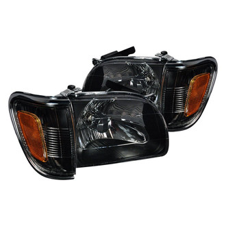 Spec-D® - Driver and Passenger Side Black Euro Headlights with Corner Lights